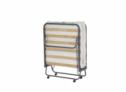 Zetelbedden|Eenpersoonsbedden|Logeerbed Morfeo 80x190cm - metaal - zwart & wit met matras en bodem