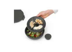 Brabantia Make&Take Salade Lunchkom 1,3L dark grey- Lunchboxen