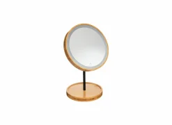 Badkamerspiegels|Make-up spiegel Bamboe Ø18cm