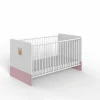Babybedjes|Eenpersoonsbedden|Meegroeibed Cindy 70x140cm - decor - roze & wit