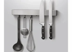 Messenblokken|Keukenmessen|Messenhouder Metallika met 6 verstelbare haken metaal - zilver