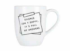 Cosy & Trendy Koffietassen|Koffietassen|Mok Cosy Silence isn't empty 53cl - porselein - wit