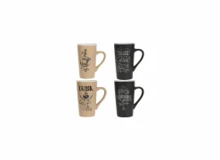 Mok Hot drink 50cl Ø9,1x15cm - porselein - zwart & beige- Koffietassen|Koffietassen