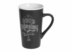 Mok Hot drink 50cl Ø9,1x15cm - porselein - zwart & beige- Koffietassen|Koffietassen