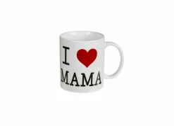 Mok I Love Mama 10x8cm - keramiek - wit- Koffietassen|Koffietassen