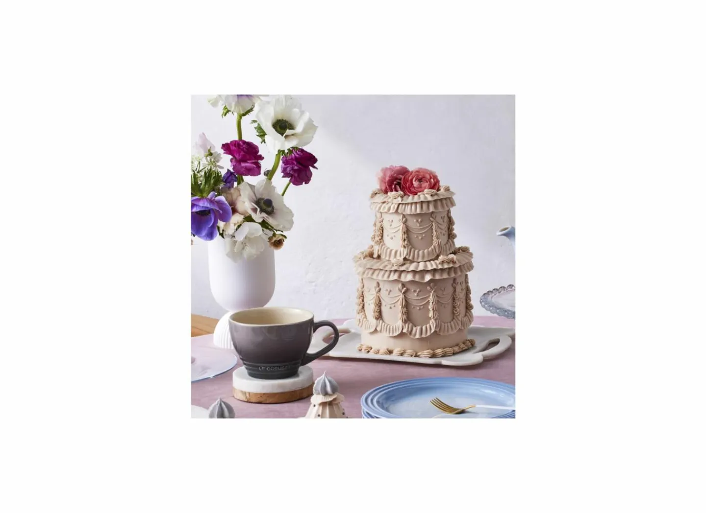 Le Creuset Mok 40cl - keramiek - grijs & zwart- Koffietassen|Koffietassen