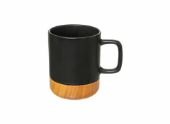 Koffietassen|Koffietassen|Mok Modern Wood 43cl - keramiek - bruin & zwart