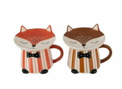Koffietassen|Koffietassen|Mok Vos 15x13x11cm - keramiek - bruin & oranje