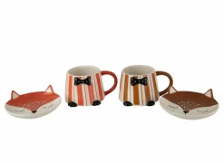Koffietassen|Koffietassen|Mok Vos 15x13x11cm - keramiek - bruin & oranje