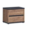 Nachtkastje Elsa 58x40x47cm - decor - industrial oak & zwart- Nachtkastje