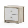 Nachttafels|Nachtkastje Evora 50x39x48cm - decor - ivory oak & wit