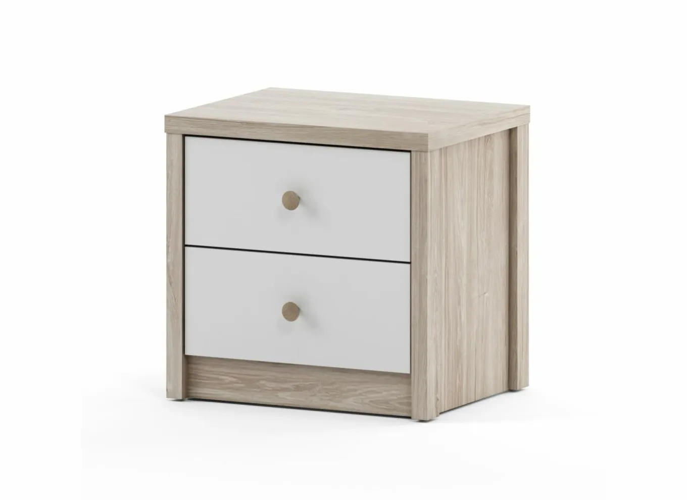 Nachttafels|Nachtkastje Evora 50x39x48cm - decor - ivory oak & wit