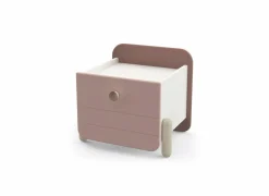 Demeyere Nachtkastje Jade 39,5x36x38cm - decor - mat roze & mat wit- Nachttafels