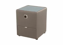 Nachtkastje|Nachtkastje Lancy 42,5x45x53cm - lederlook - bruin