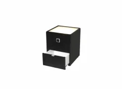 Nachtkastje|Nachtkastje Lancy 42,5x45x53cm - polyestervezel - zwart