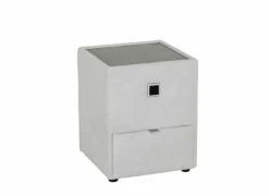 Nachtkastje|Nachtkastje Lancy 42,5x45x53cm - stof - ecru