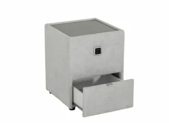 Nachtkastje|Nachtkastje Lancy 42,5x45x53cm - stof - ecru