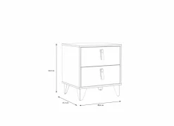 Nachttafels|Nachtkastje|Nachtkastje Lya 48x42x54cm - decor - cabezone oak & mauvella oak