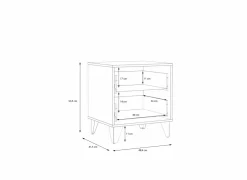 Nachttafels|Nachtkastje|Nachtkastje Lya 48x42x54cm - decor - cabezone oak & mauvella oak