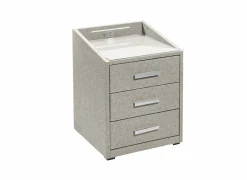 Nachtkastje|Nachtkastje Moon 48x47x62cm - stof - sand