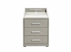 Nachtkastje|Nachtkastje Moon 48x47x62cm - stof - sand