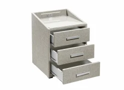 Nachtkastje|Nachtkastje Moon 48x47x62cm - stof - sand