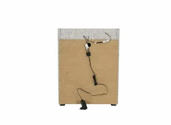 Nachtkastje|Nachtkastje Moon 48x47x62cm - stof & glas - grijs