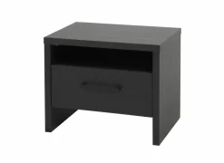 Nachtkastje Rosie 55x41x45cm - melamine - nox zwart- Nachttafels