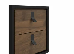 Nachttafels|Nachtkastje|Nachtkastje Ry 44x41x60cm - decor - matzwart & okkernoot