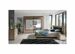 Nachtkastje|Nachtkastje Veronique 52x35x41cm - decor & glas - zwart