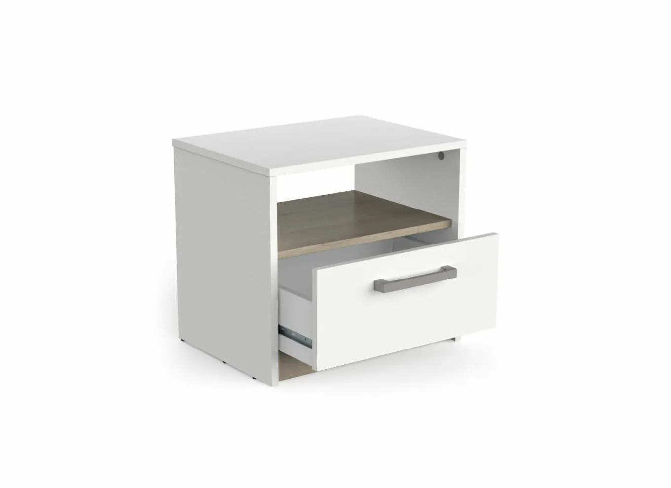 Nachtkastje|Nachtkastje Watson 46x41x35cm - decor - kronberg eik & wit