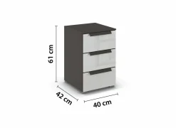 Nachttafels|Nachtkastje 40x42x61cm - decor - grijs & grafiet