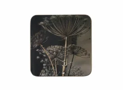 Onderzetters voor glazen Berenklauw 10x10cm - kurk - bruin set van 2- Glasonderzetters