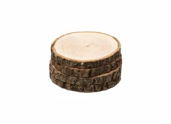 Glasonderzetters|Onderzetters voor glazen Hout Ø10cm - paulownia massief - bruin - set van 4