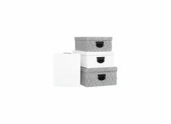 Opbergboxen|Opbergboxen|Opbergbox Aztec - karton - zwart/wit set van 4