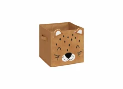 Opbergmanden|Opbergboxen|Opbergbox Luipaard 29x29x29cm - polyestervezel & papier - geel