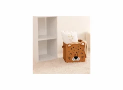 Opbergmanden|Opbergboxen|Opbergbox Luipaard 29x29x29cm - polyestervezel & papier - geel