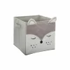 Opbergbox Vos 29x29x29cm - polyestervezel & papier - grijs- Opbergmanden|Opbergboxen