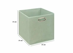 Opbergbox 31x31cm - stof - saliegroen- Opbergboxen|Opbergboxen