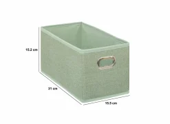 Opbergboxen|Opbergboxen|Opbergbox 31x15cm - stof - saliegroen