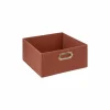 Opbergbox 31x31x15cm terracotta- Opbergmanden|Opbergboxen