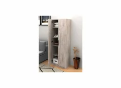 Opbergkast 60x40x180cm - decor - new grey oak- Boekenkast|Draaideurkasten