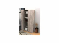 Opbergkast 80x40x180cm - decor - new grey oak- Boekenkast|Draaideurkasten