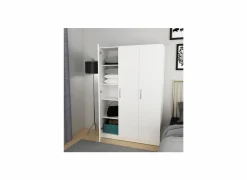 Opbergkast 120x40x180cm - decor - snow white- Boekenkast|Draaideurkasten