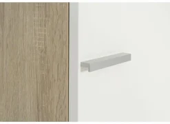 Gorbe Opbergkast 46,5x42,5x141,6cm - melamine - olm & wit- Draaideurkasten