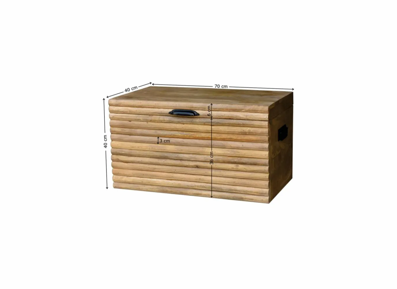 Opbergkoffers|Opbergkoffers|Opbergkoffer Soma 70x40x40cm - mango massief - naturel