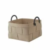 Aquanova Opbergmanden|Opbergmanden|Opbergmand Dix 34x34x23cm - polyester vilt & bamboe handvaten - beige
