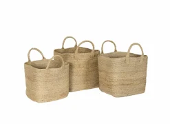 Opbergmand Pele set van 3 - jute - naturel- Opbergmanden|Linnenmanden