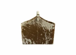Opbergmand 50x21x40cm koe bruin wit- Opbergmanden|Tijdschriftenhouders
