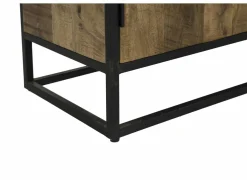 Opbergrek Lucho 100x40x180cm - mango massief - naturel & zwart- Rekken|Boekenkast